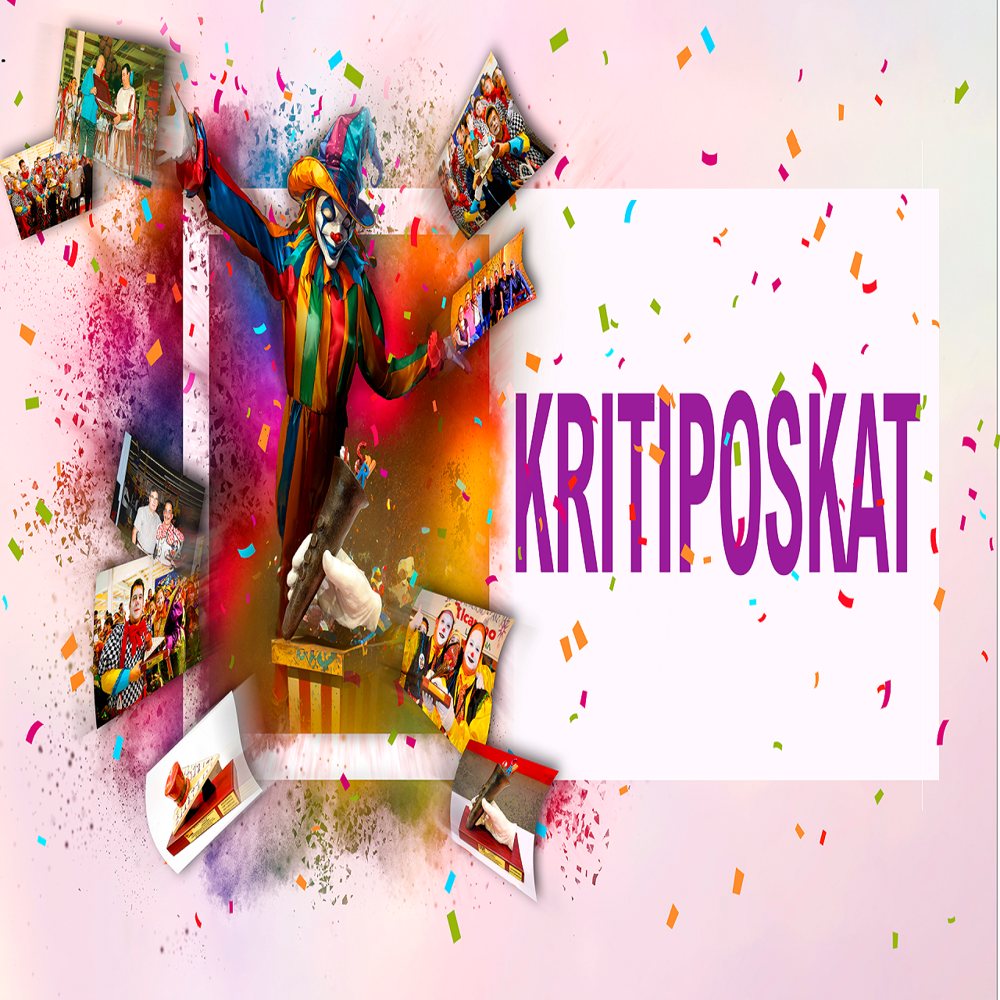 Imagen de Kritiposkat con un arlequín, confeti y fotografías